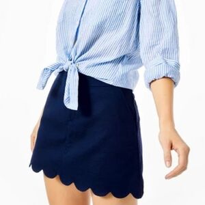 Lilly Pulitzer, Colette Skort Mini Skirt in Navy, Size 8